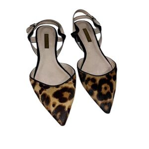 Louise et cie cheetah print calf hair animal print point toe flats shoes 6.5